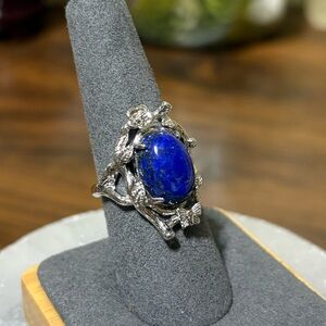 Lapis lazuli adjustable ring